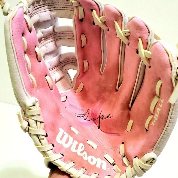 Wilson Softball Gloves Hope T-ball Teen Girls 10" A2446 Pink Right Hand Throw - Picture 3 of 5